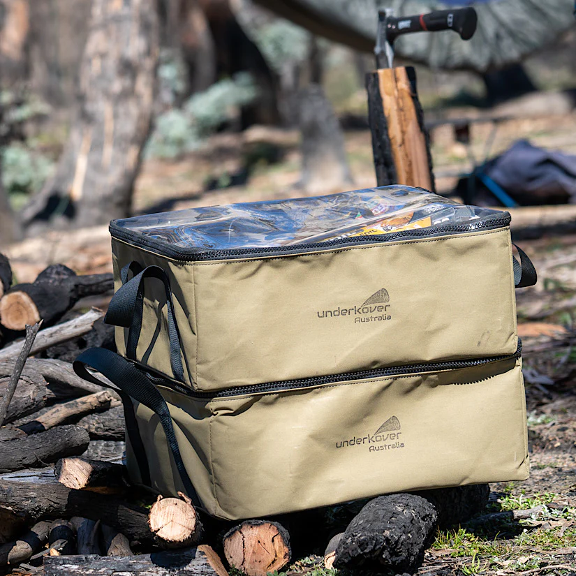 4WD STORAGE BAG WITH COLLAPSIBLE CRATE. CLEAR TOP, MONUMENT.