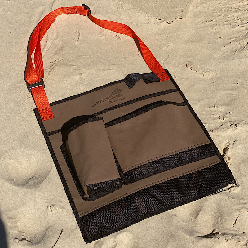 CANVAS BEACH FISHING BAG, CHOCOLATE.