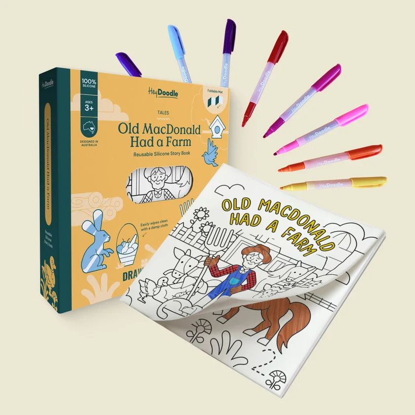TALES REUSABLE COLOURING BOOK – OLD MACDONALD HAD A FARM