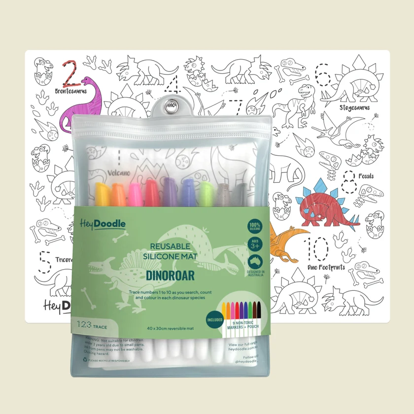 CLASSIC COLOURING & DOODLE MAT – DINOROAR