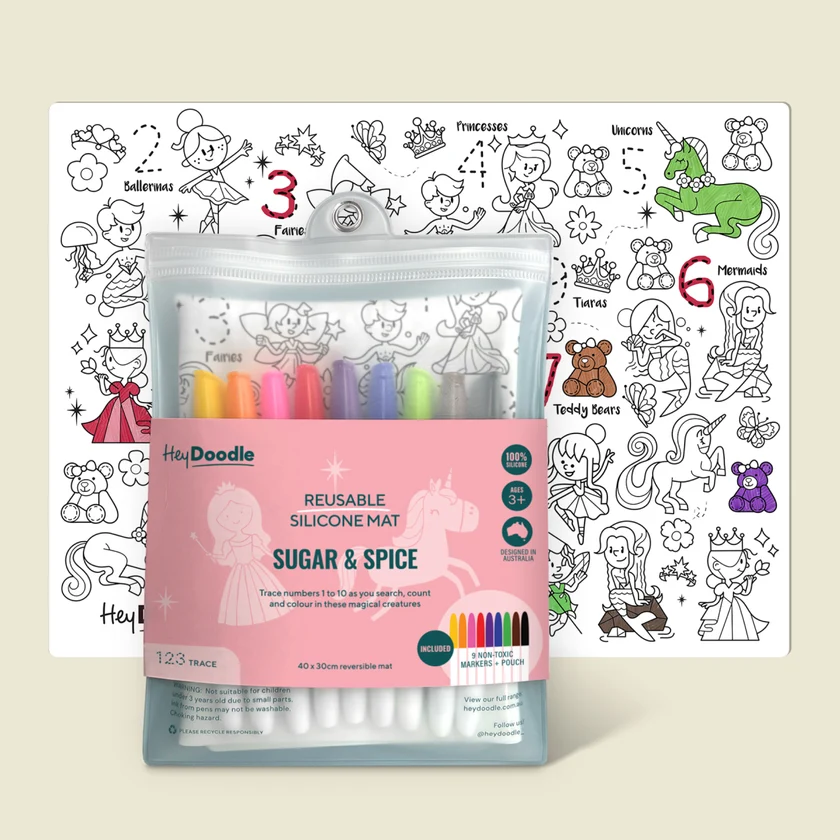 CLASSIC COLOURING & DOODLE MAT – SUGAR AND SPICE