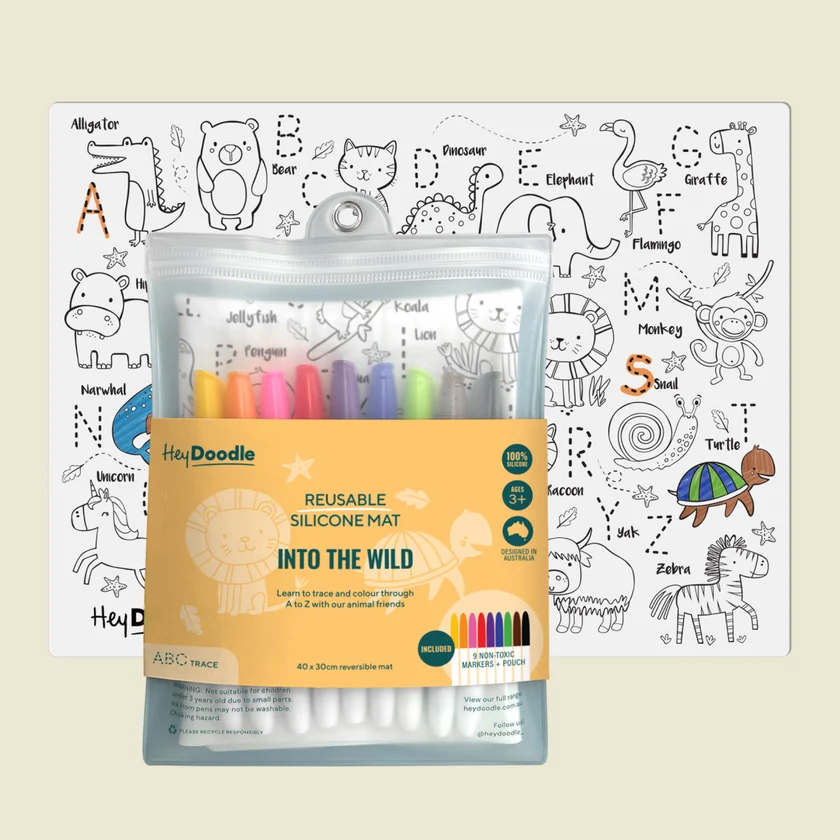 CLASSIC COLOURING & DOODLE MAT- INTO THE WILD