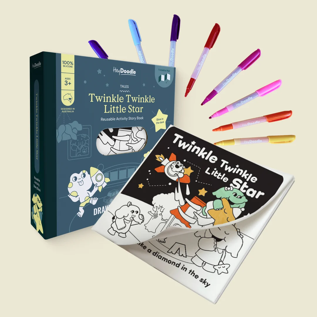TALES REUSABLE COLOURING IN BOOK – TWINKLE TWINKLE LITTLE STAR