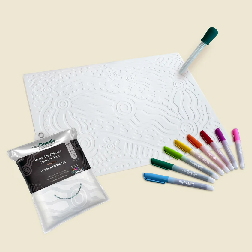 SENSORY COLOURING & DOODLE MAT- WHISPERING WATERS